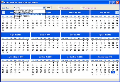 Calendario general y tambien de cada uno de los talleres