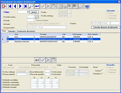 La orden de fabricacin oprta la informacin necesaria para permitir un control absoluto